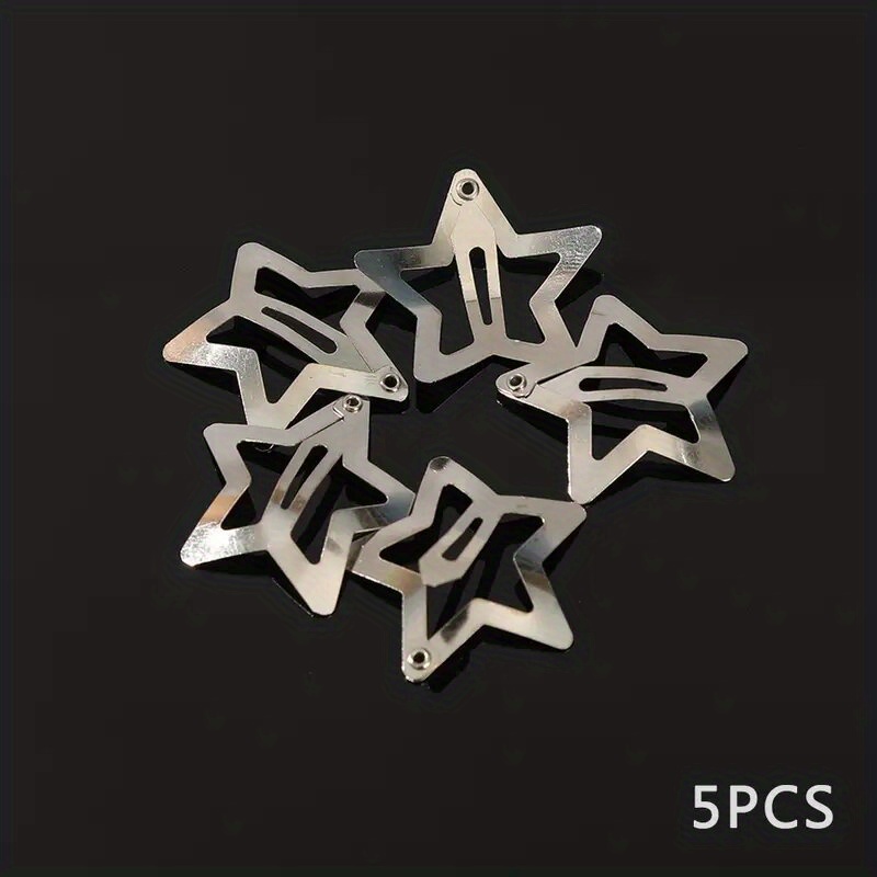 Hollow Star Shaped Hair Clip Metal Snap Clip Candy Color - Temu