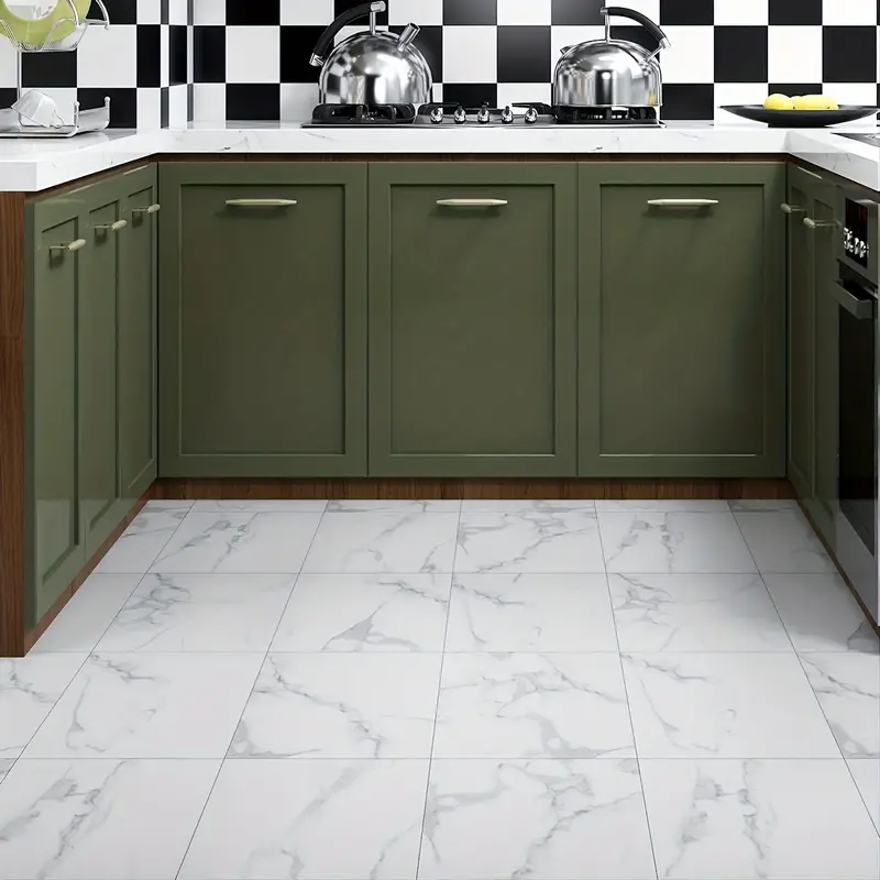 White Vinyl Flooring Peel And Stick Floor Tile For Bathroom - Temu
