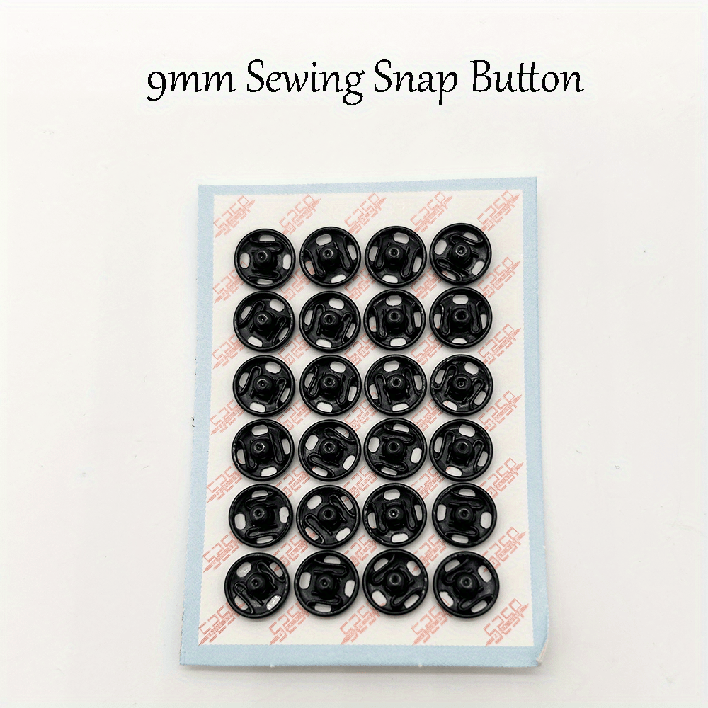 Black Silvery Sew on Snap Buttons Metal Snap Fastener - Temu