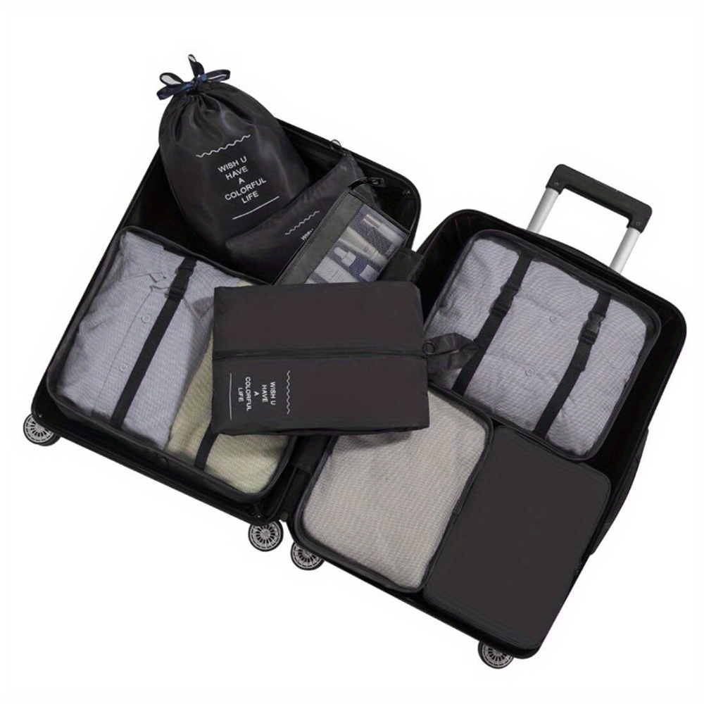 Travel Organiser Packing Cubes Portable Mesh Luggage Clothes - Temu