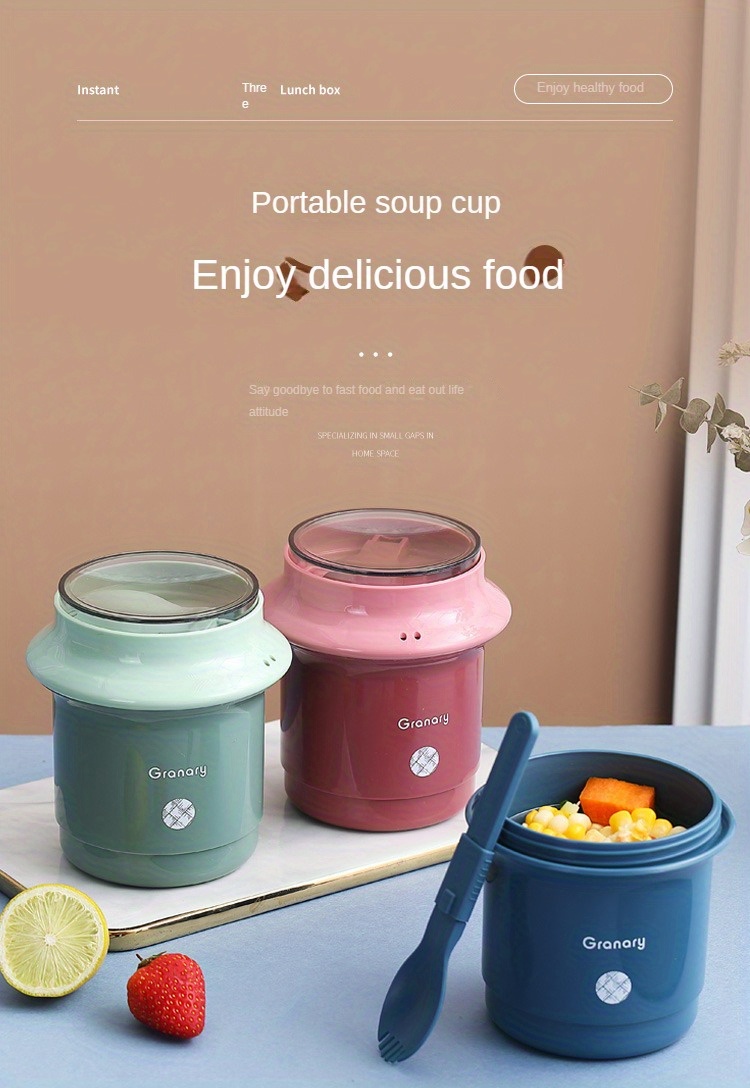 Food Grade Portable Soup Cup With Lid, High Temperature Resistant, Microwave  Oven Leak-proof Breakfast Cup, Creative Mini Food Container, For Back To  School, Class, College, School Supplies, Kitchen Organizers And Storage,  Kitchen