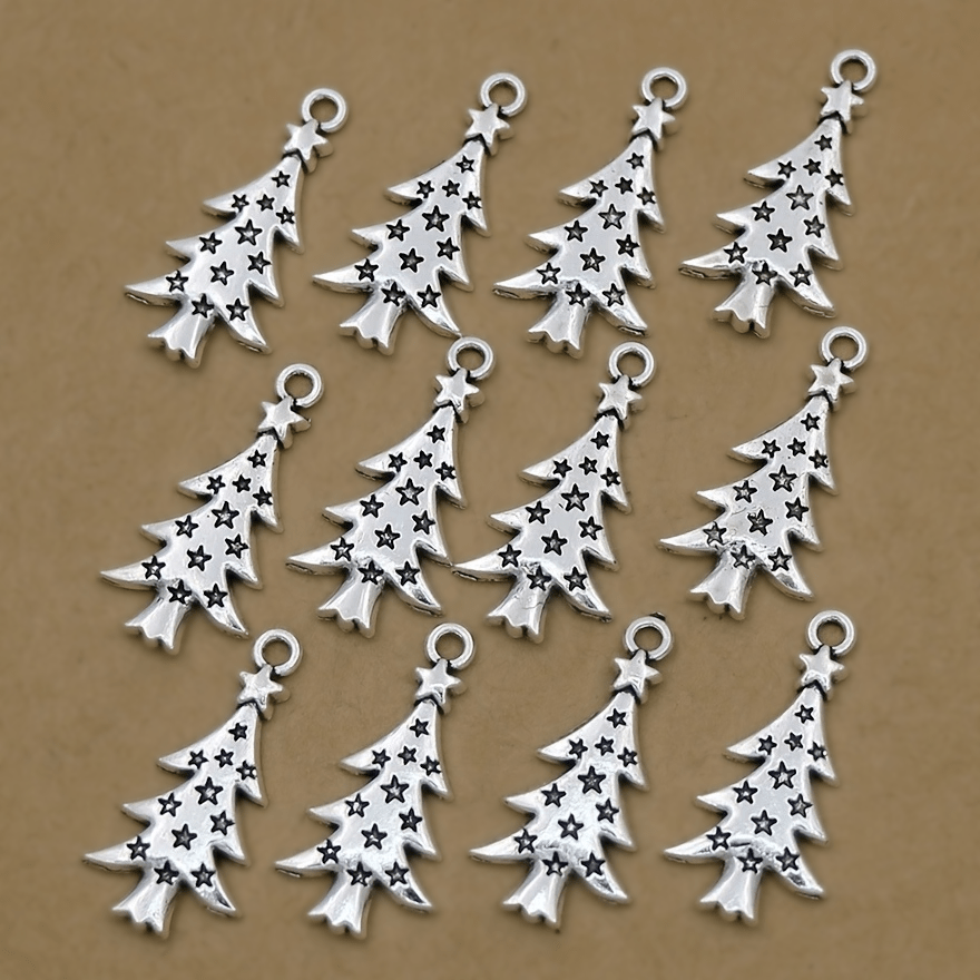 20 Pz/set Vintage Lega D'argento Antico Albero Natale Charms - Temu Italy