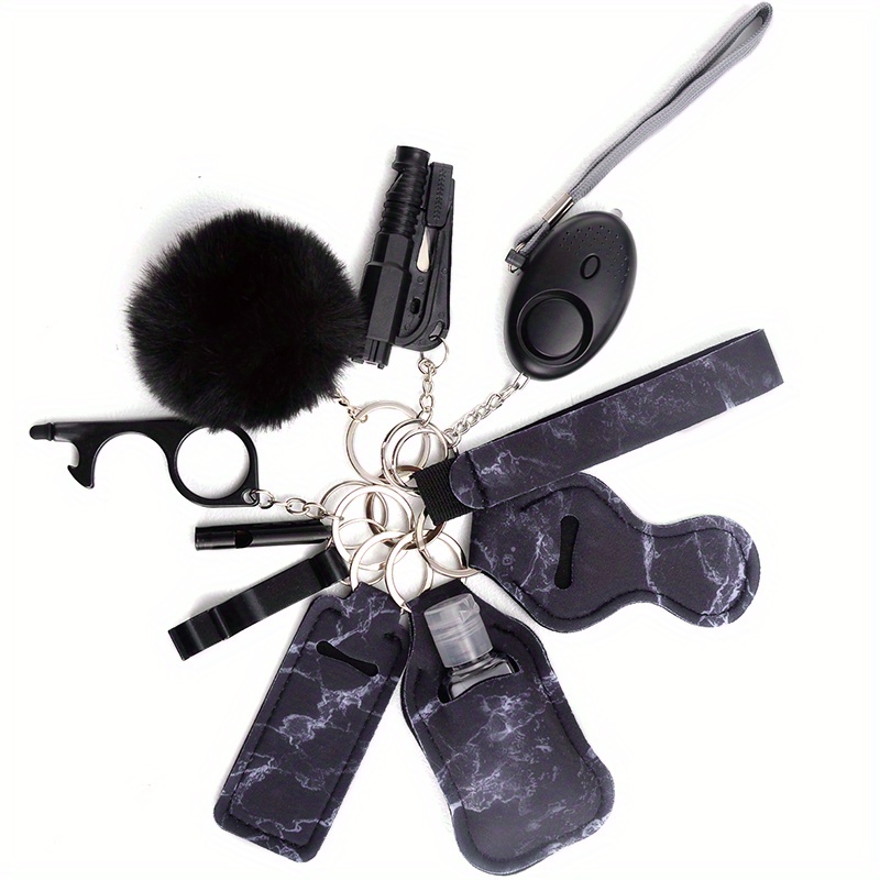 Daily Safety Keychain Kit With Self defense Alarm Fur Ball - Temu