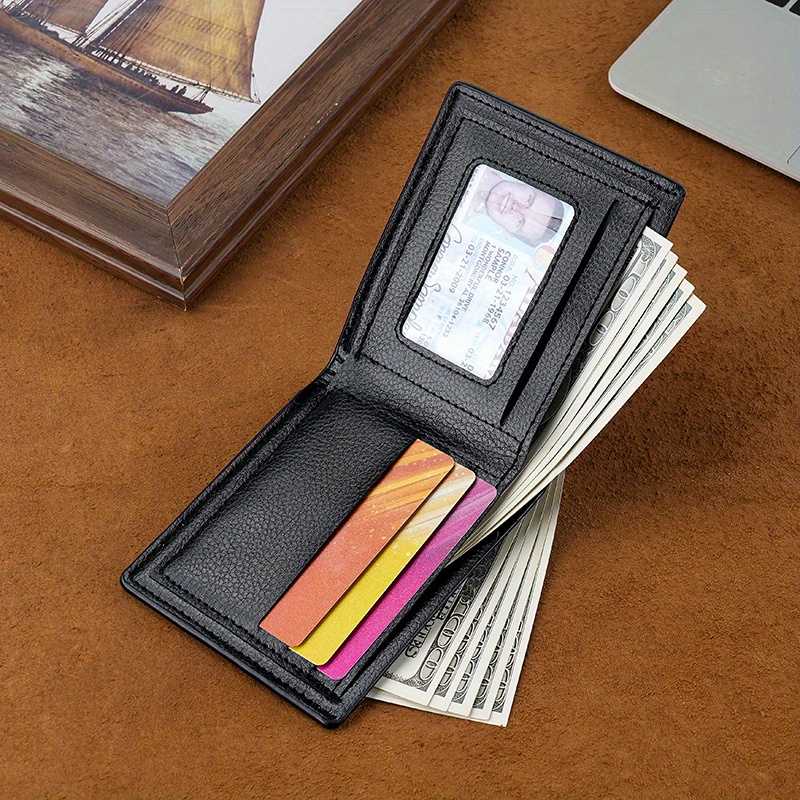 Men's Wallet Short Business Money Clip Horizontal Multi-card Wallet - Temu