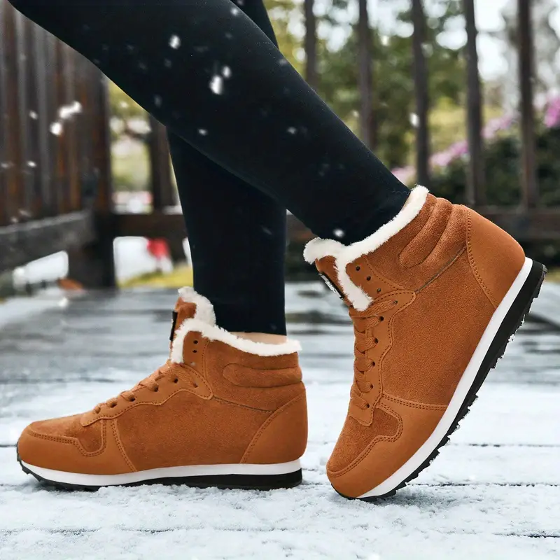 womens non slip thickened medium tube platform snow shoes comfortable warm thick bottom shoes details 9