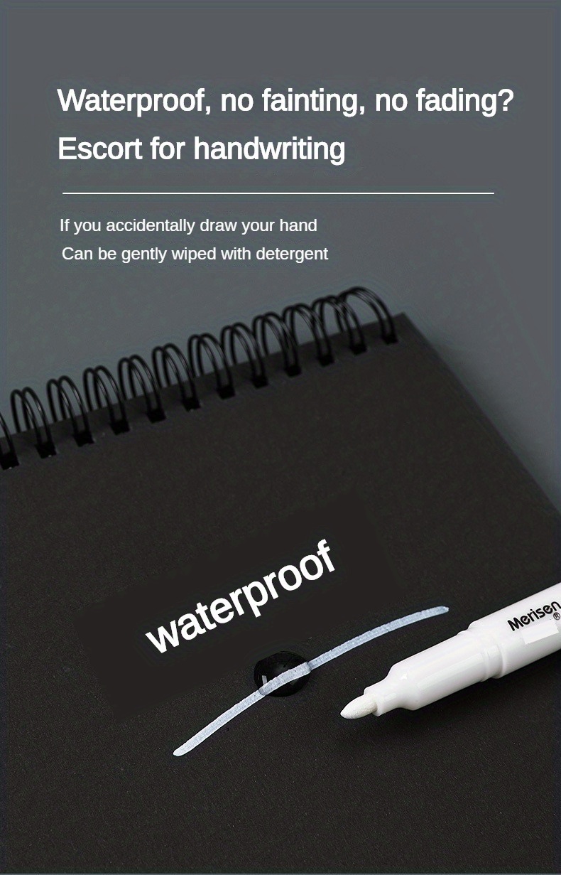 White Mark Pen Fine Head Does Not Fall Color Waterproof - Temu