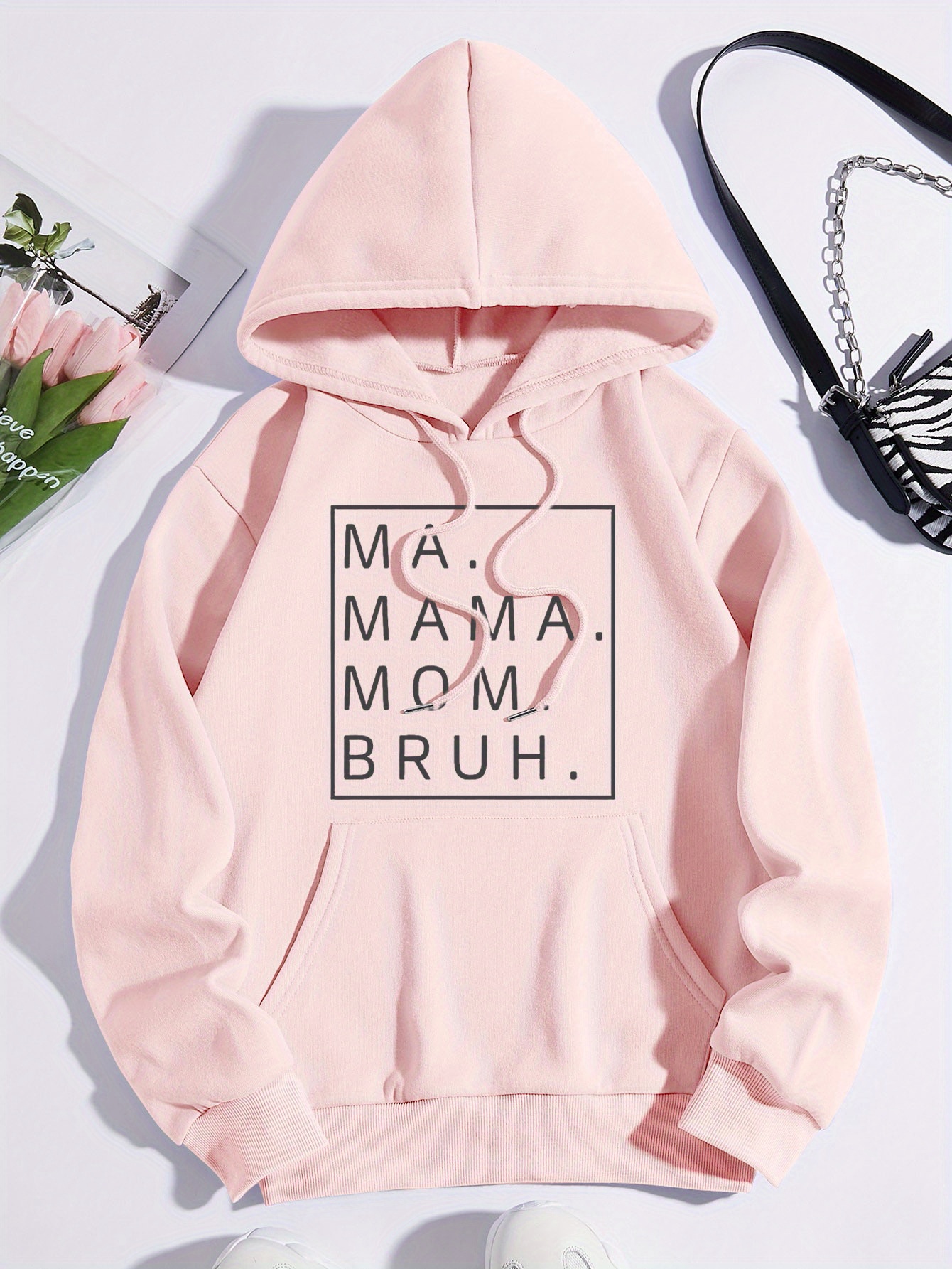 Sudadera Con Capucha Y Cremallera Para Mujer - Bolsillo, Cordoncillo, Color Sólido, Cómoda Y Estilosa
