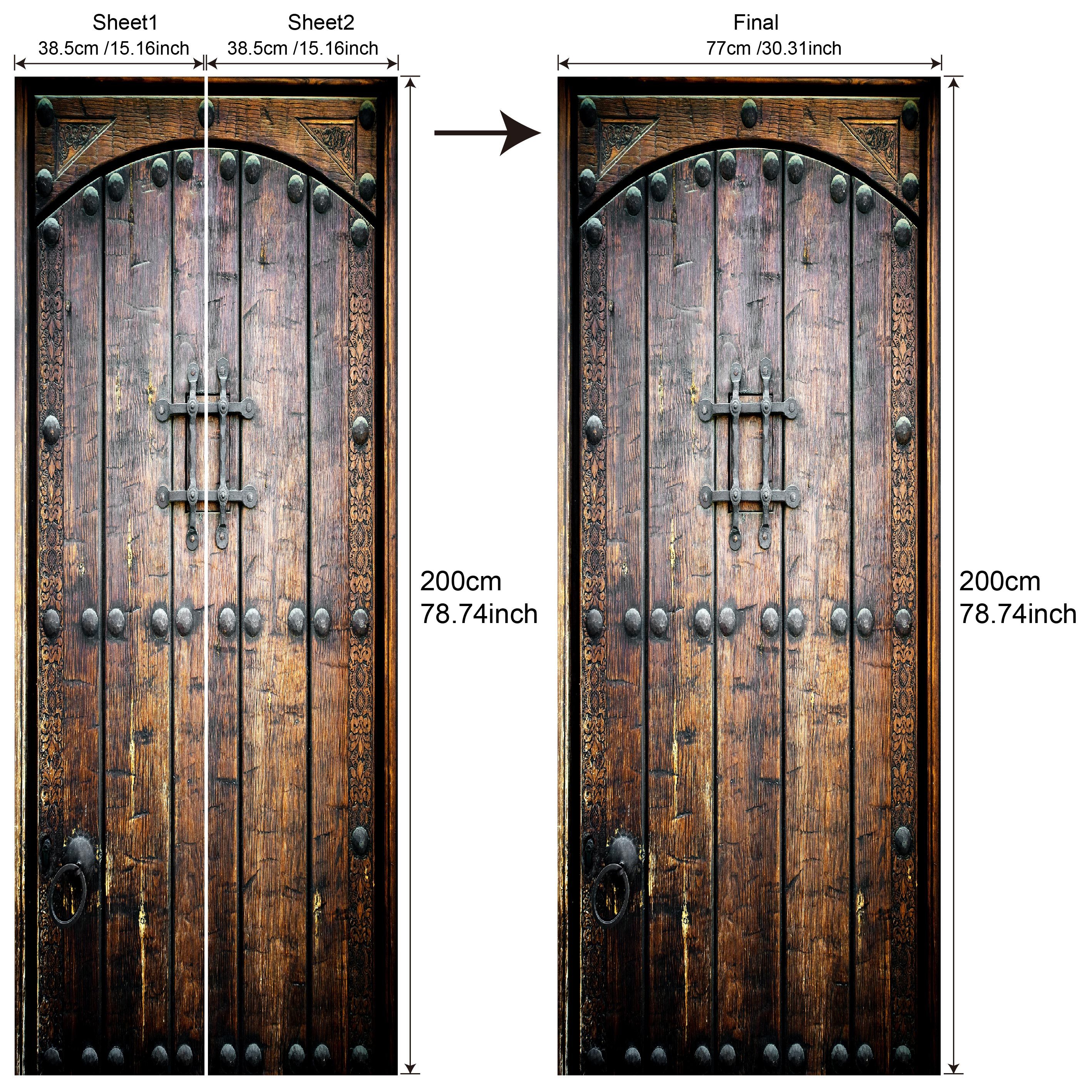 vinilo puerta madera 77x200cm(30.31 inches * 78.74 inches)Puerta