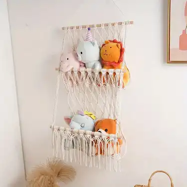 Stuffed Animal Net Hammock Lace Storage Organizer Playroom - Temu Canada