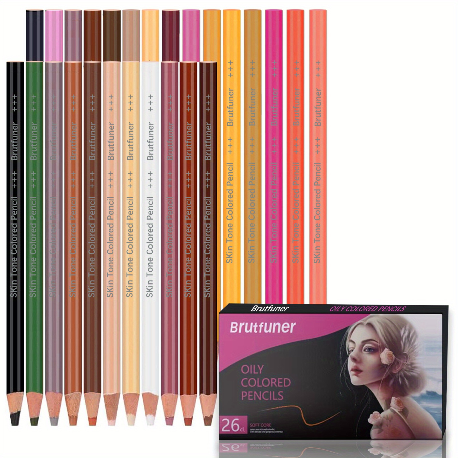 Pastel Pencils, 12 Professional Colored Pencils Charcoal Pencils Skin Color  Pencils For Coloring Drawing And Sketching