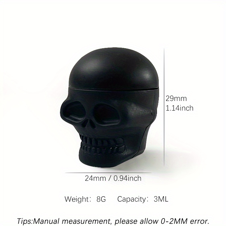 10pcs/Set, 3ml Silicone Containers, Skull Silicone Container For Wax,  Mexico Mini Skull Shape Silicone Storage Jar, Smoking Accessaries