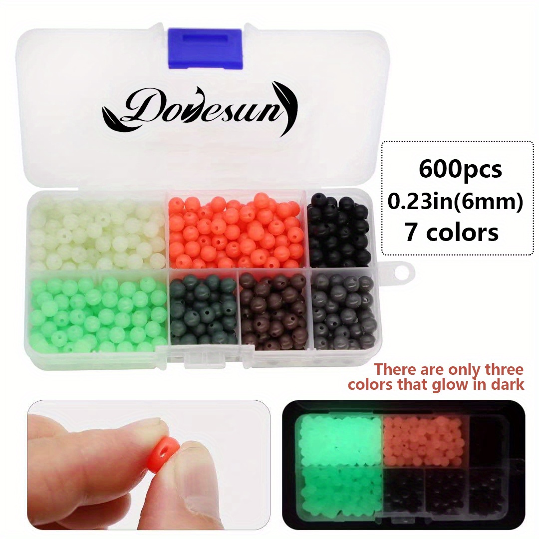 Plastic Assorted Round Float Glow Beads Fishing Bait Eggs Tackle