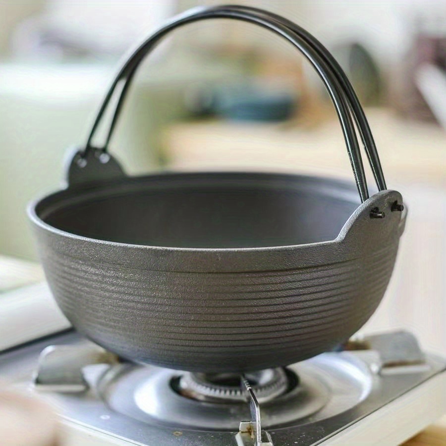 1pc japanese stew pot cast iron handmade without coating thickened high temperature resistant japanese pot old fashioned soup pot   pot details 1