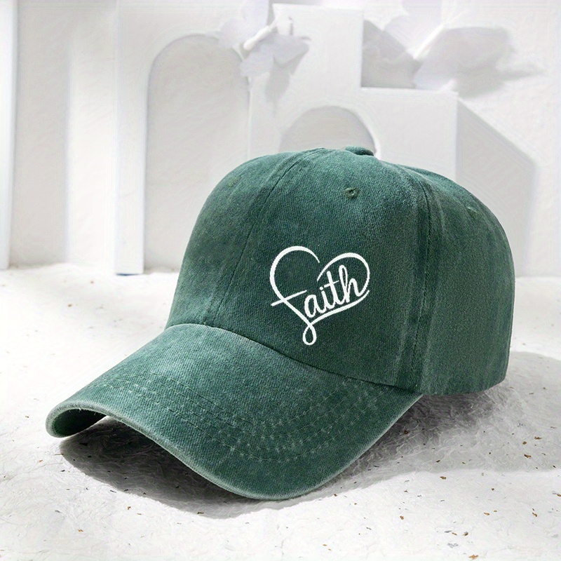 FAITH Heart Print Baseball Cap Unisex Couple Sun Hat