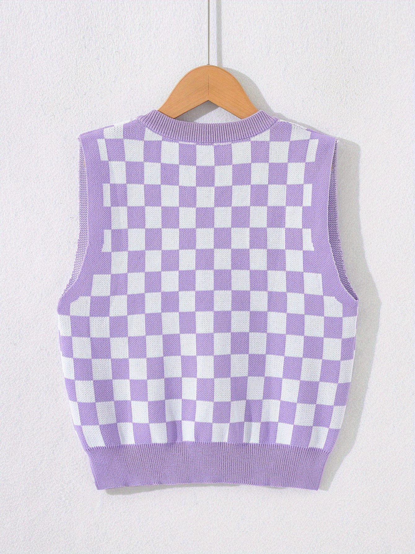 Boys Girls Sweater Vest Korean Checkerboard Sleeveless - Temu