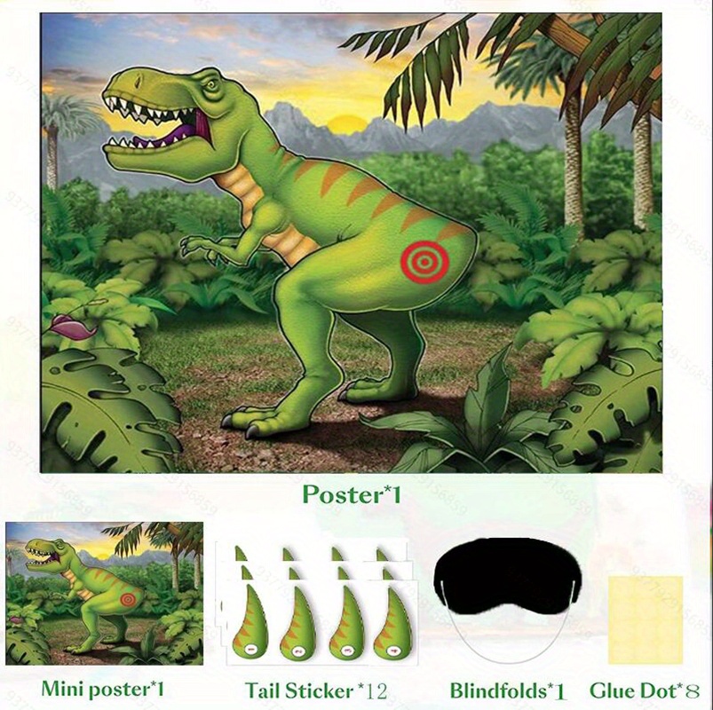 Pin The Tail On The Dinosaur Party Game Dinosaur Party Games - Temu