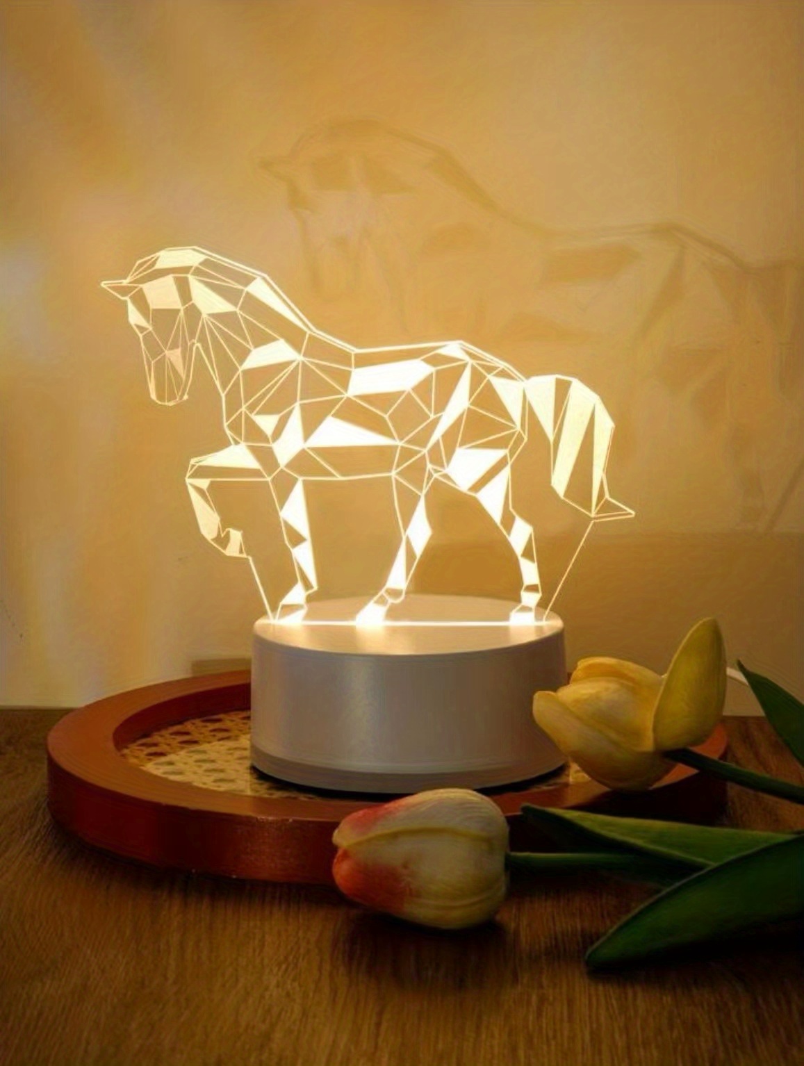 Lampe de chevet avec image de cheval