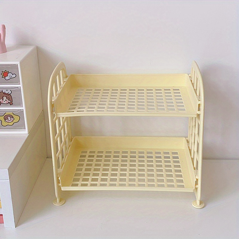 Desktop Double-layer Folding Storage Rack Foldable Dormitory