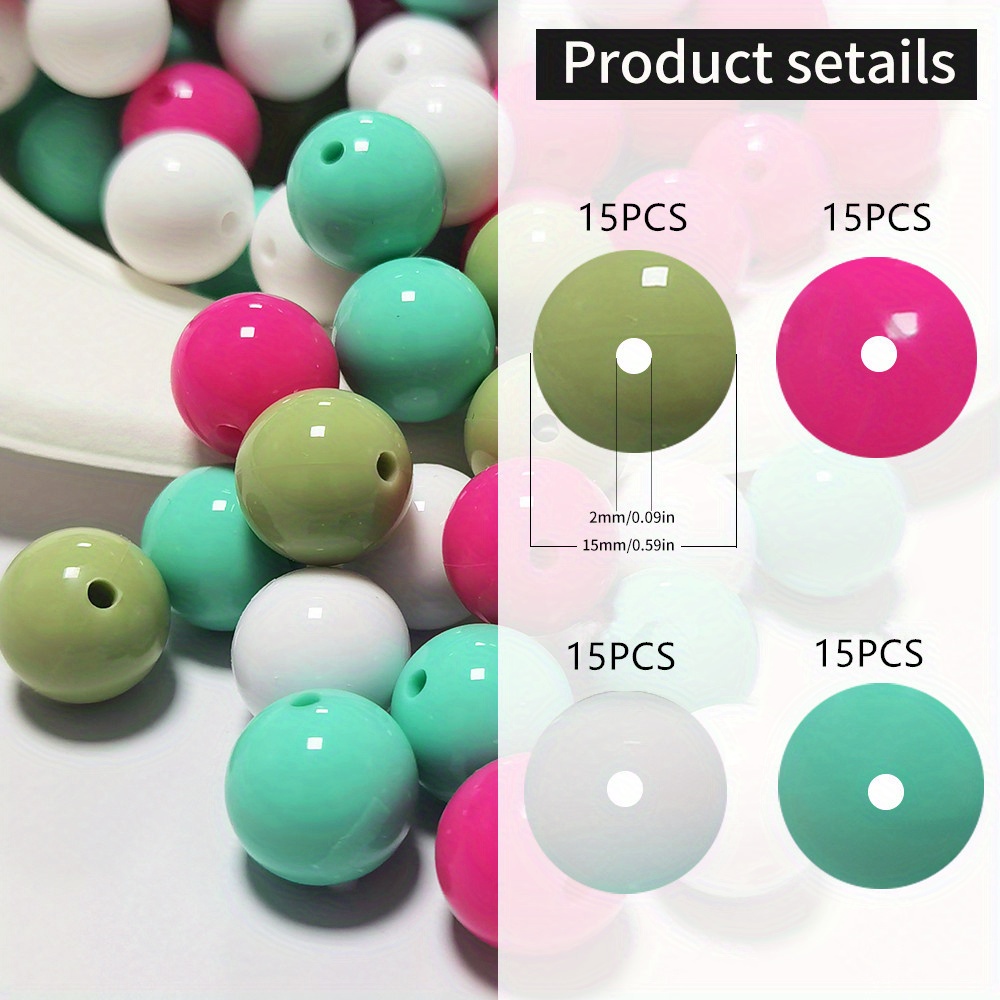 Silicone Jewelry Round Beads, 12/15mm Silicone Beads, Print Silicone Beads,  DIY Crafts Ornaments, Eco-friendly, DIY Necklace Bracelet 