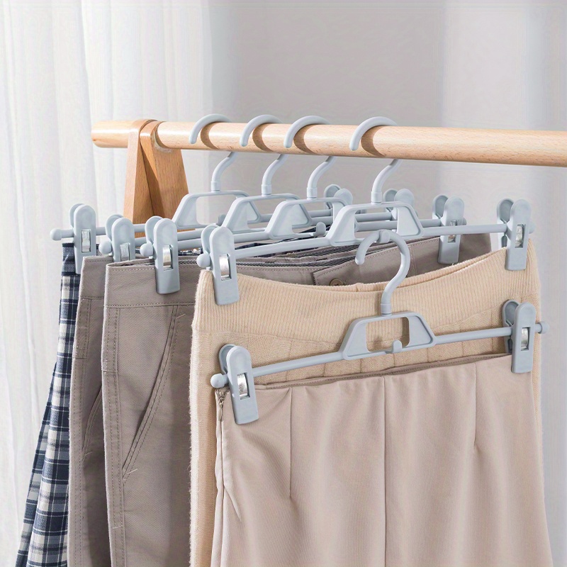 Pants Hangers With Clips Stackable Skirt Hangers - Temu