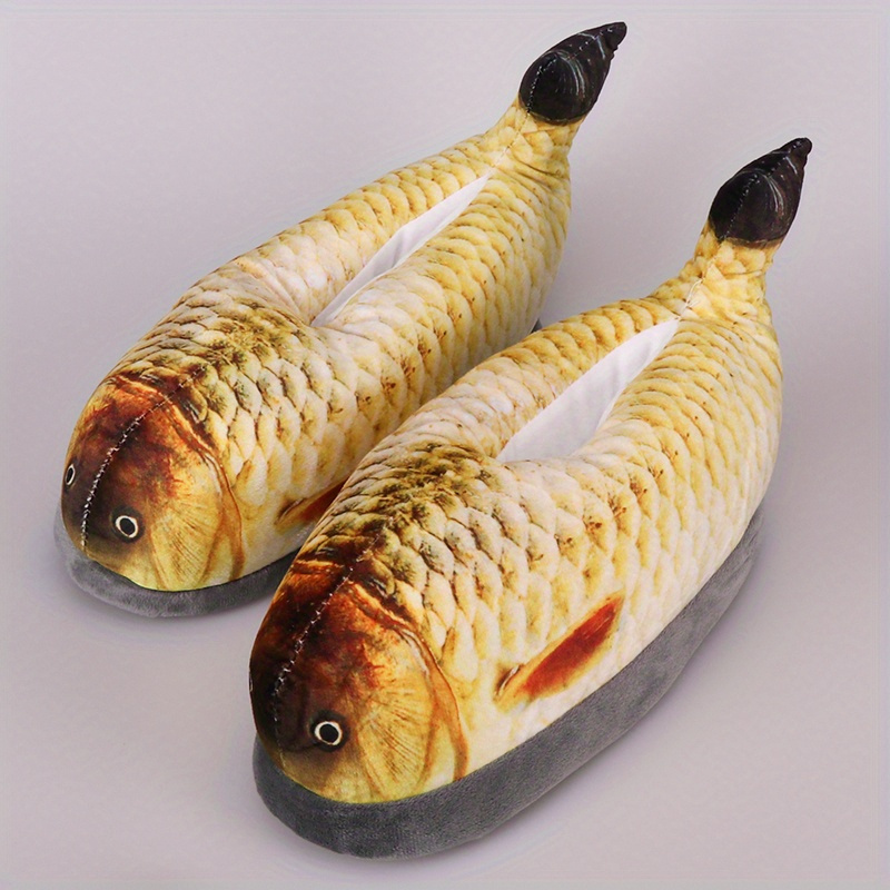 Unusual Hand painted Fish-shape Slippers - Design Swan