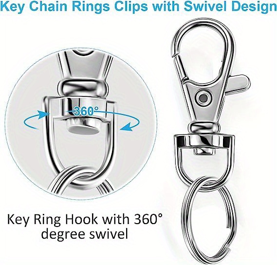 Keychain Hooks With Key Rings Metal Swivel Lobster Claw - Temu