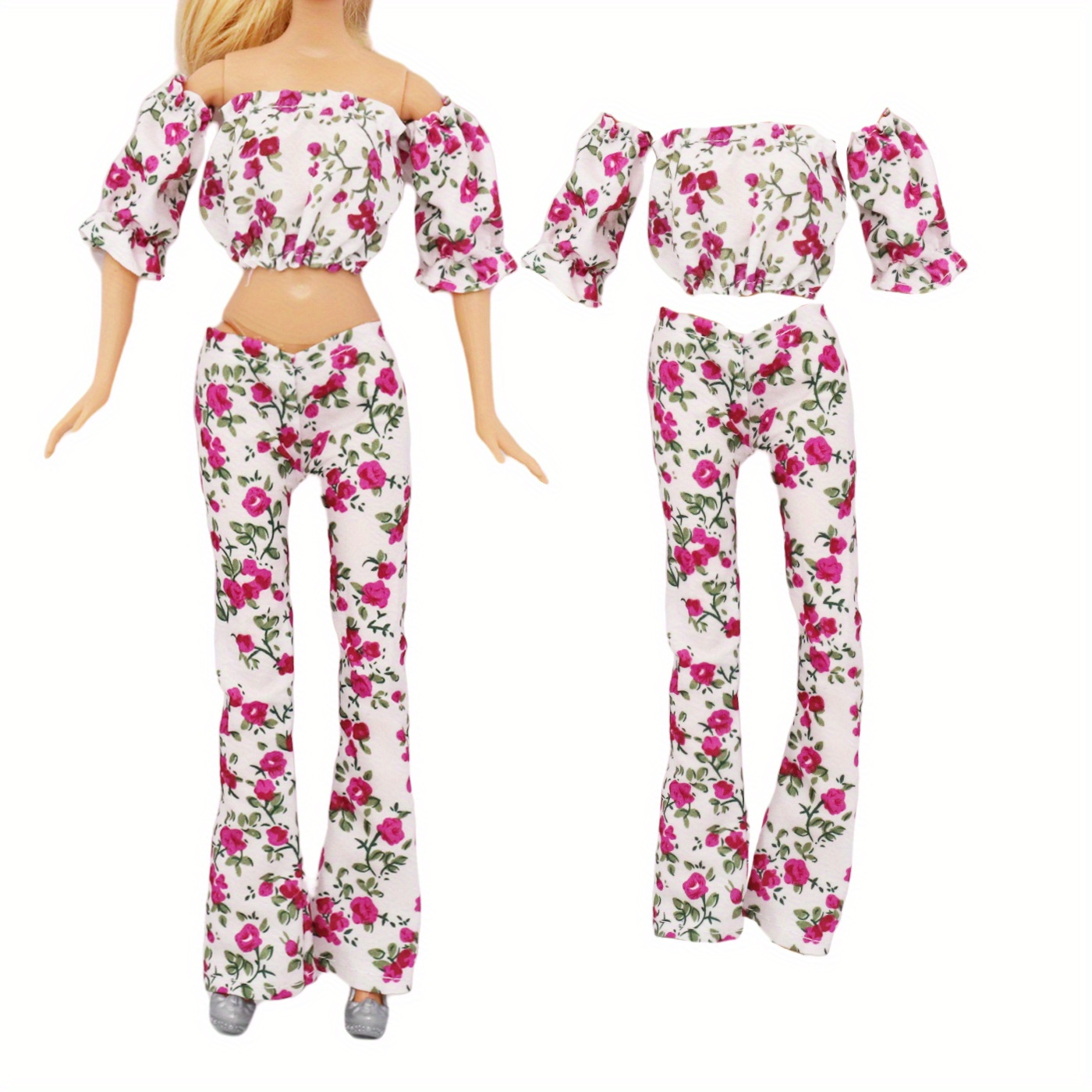 Compre Conjunto de roupas de boneca para barbie 1/6 bjd, camisa para casa  de bonecas, tops e calças jeans, roupas casuais para crianças, brinquedos  diy