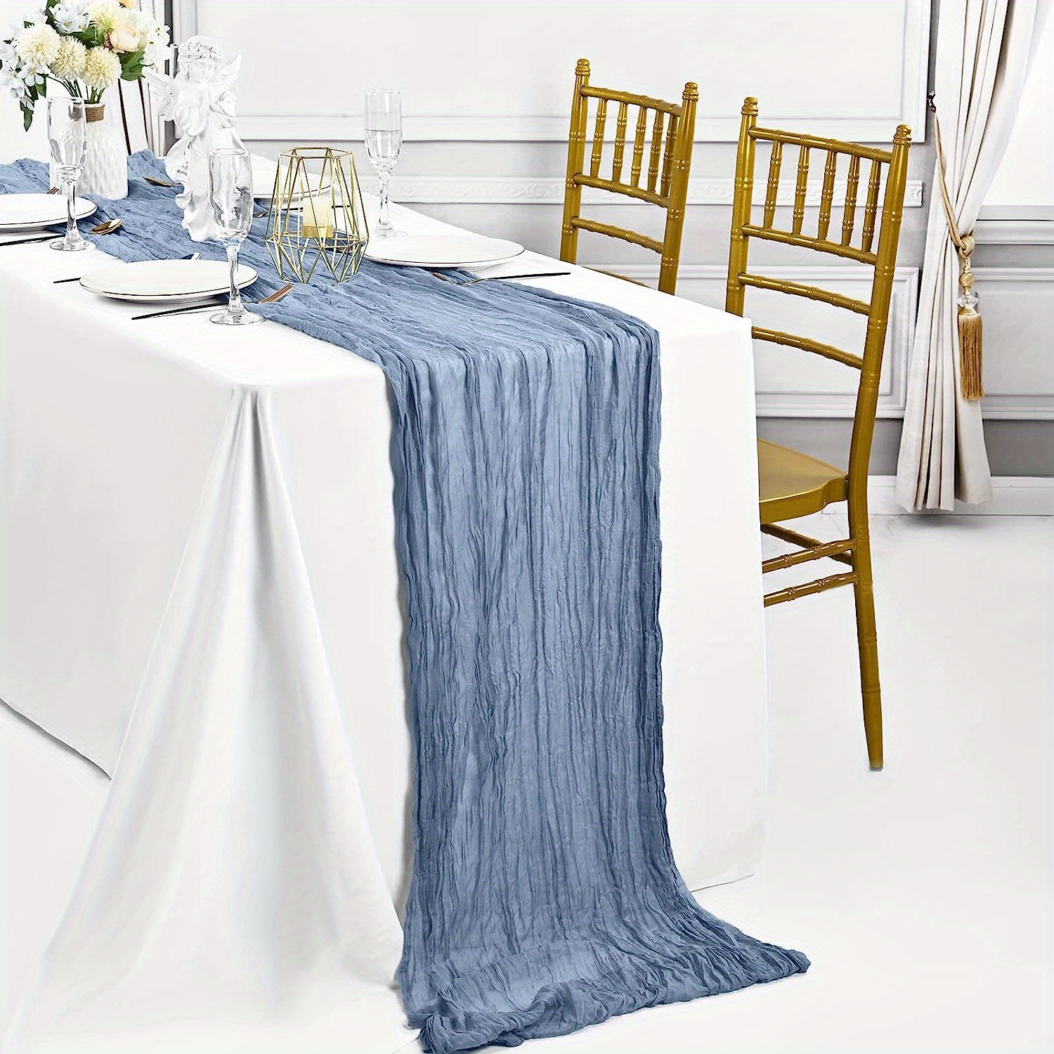 Rustic Gauze Table Runner Boho Table Runner Wedding Decor Temu