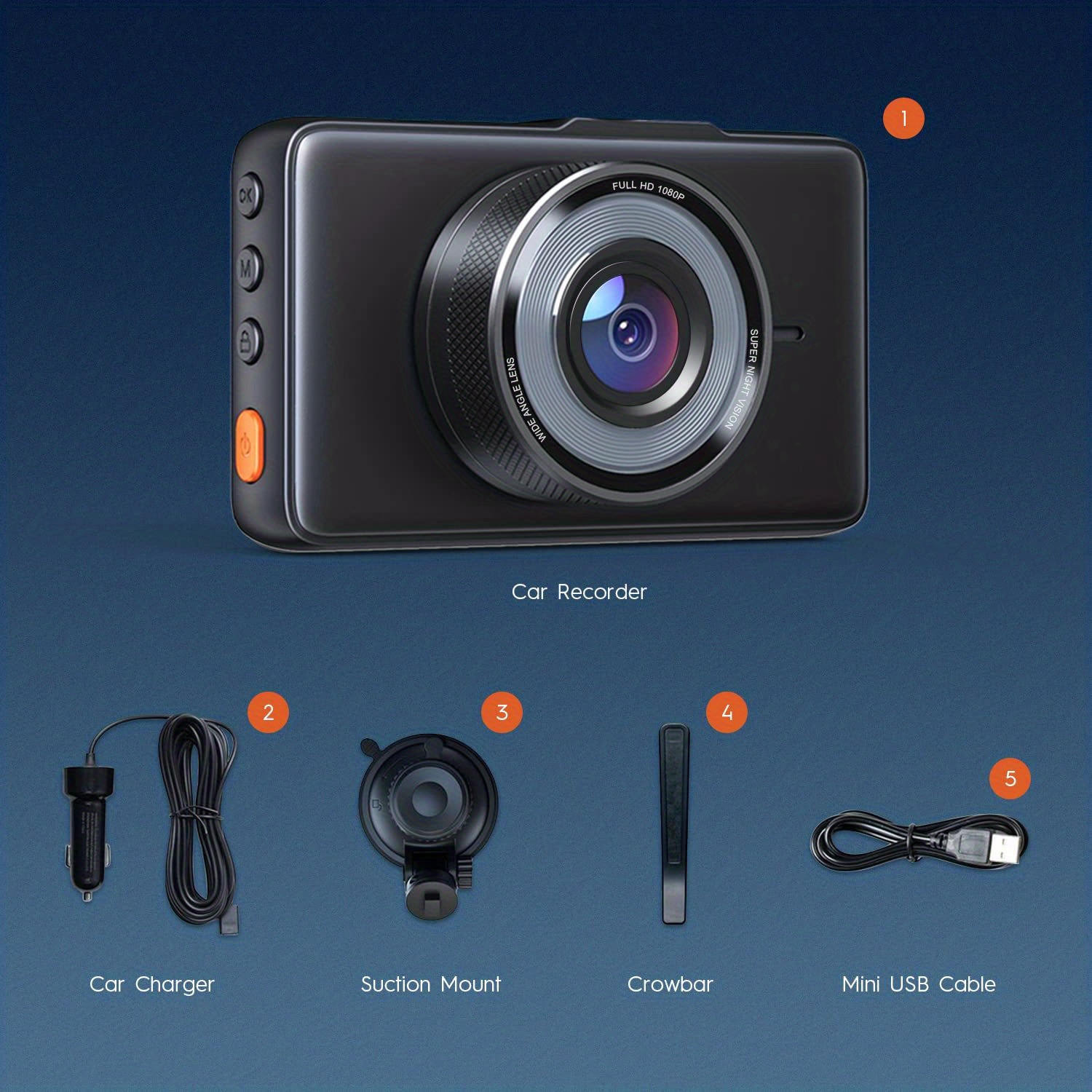 Apeman Dash Cam 1080P FHD DVR Car Driving Video Recorder 3 Inch