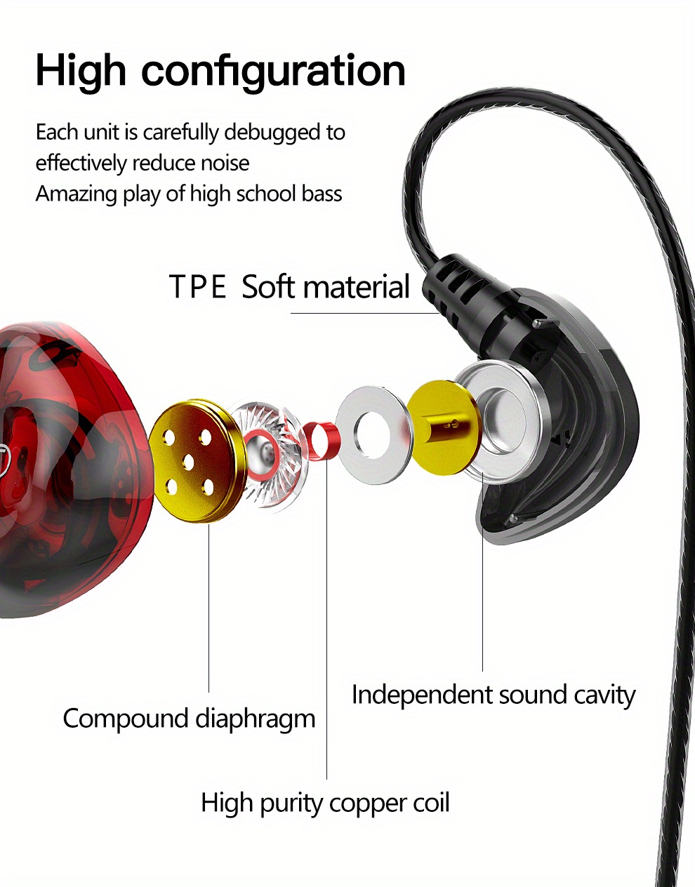 Wrap Around Ear Heavy Bass Wired Headset