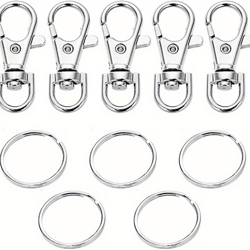 5/10Pcs Swivel Clasps Lanyard Snap Hooks with Key Rings Key Chain Clip Hook Lobster  Claw