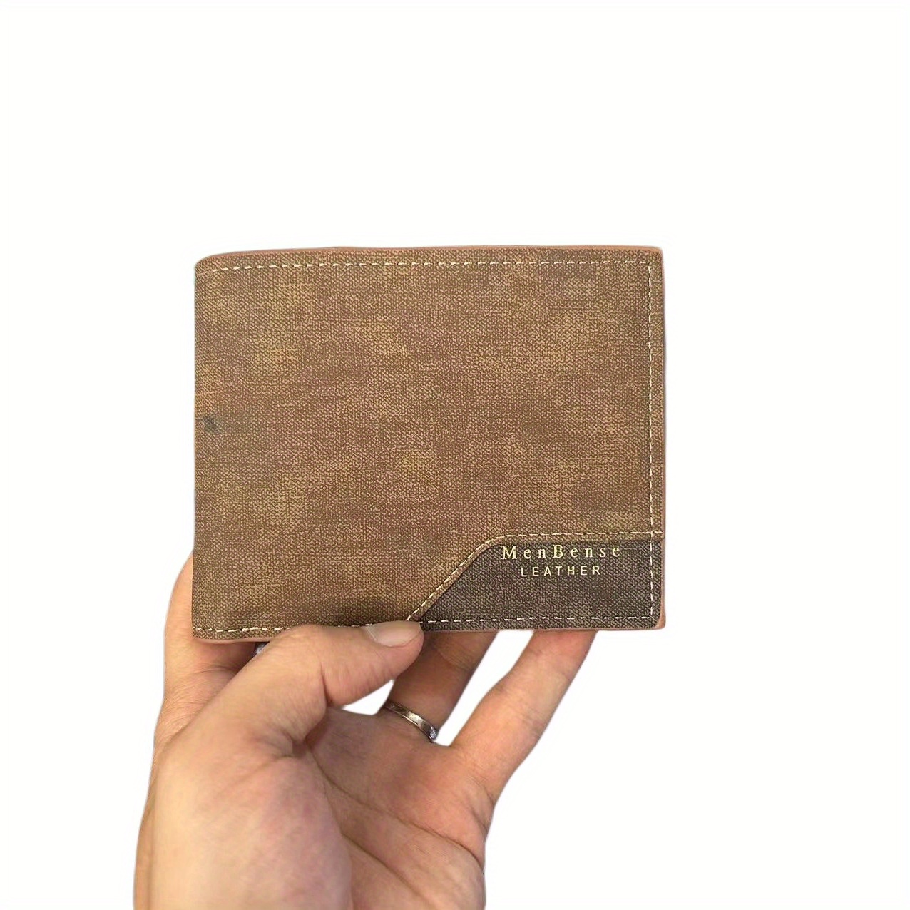 Men's Leather Short Wallet Large Capacity Card Holder Horizontal Wallet