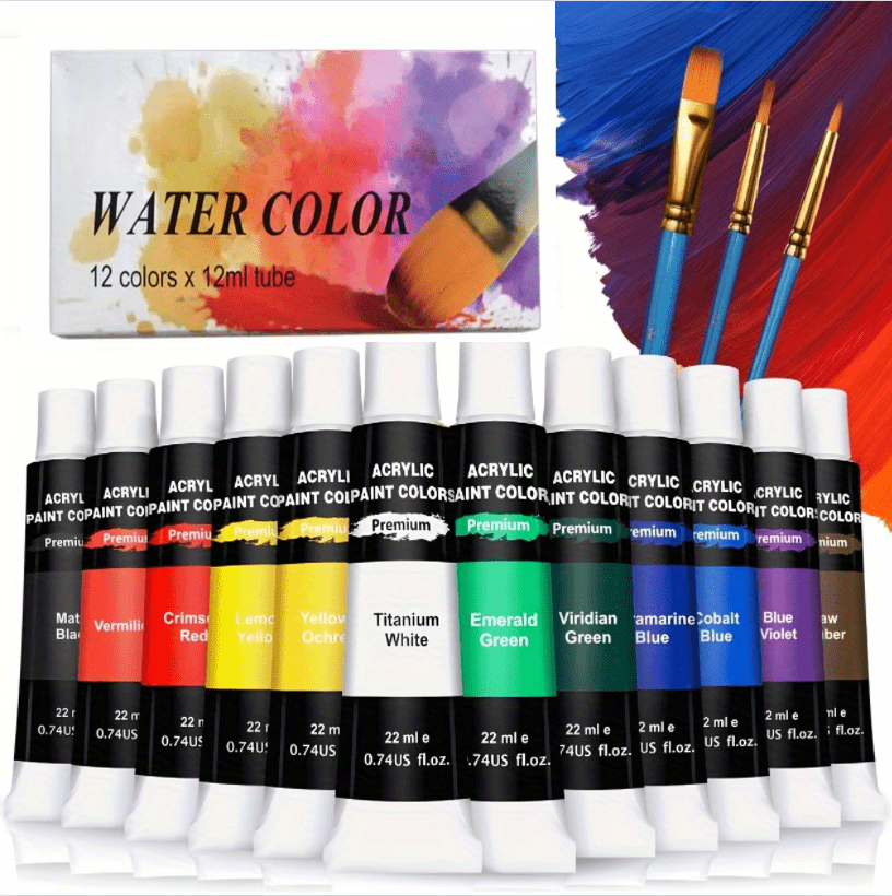 RICH ART PREMIUM ACRYLIC PAINT SET AND SUPPLIES! GREAT BEGINNERS