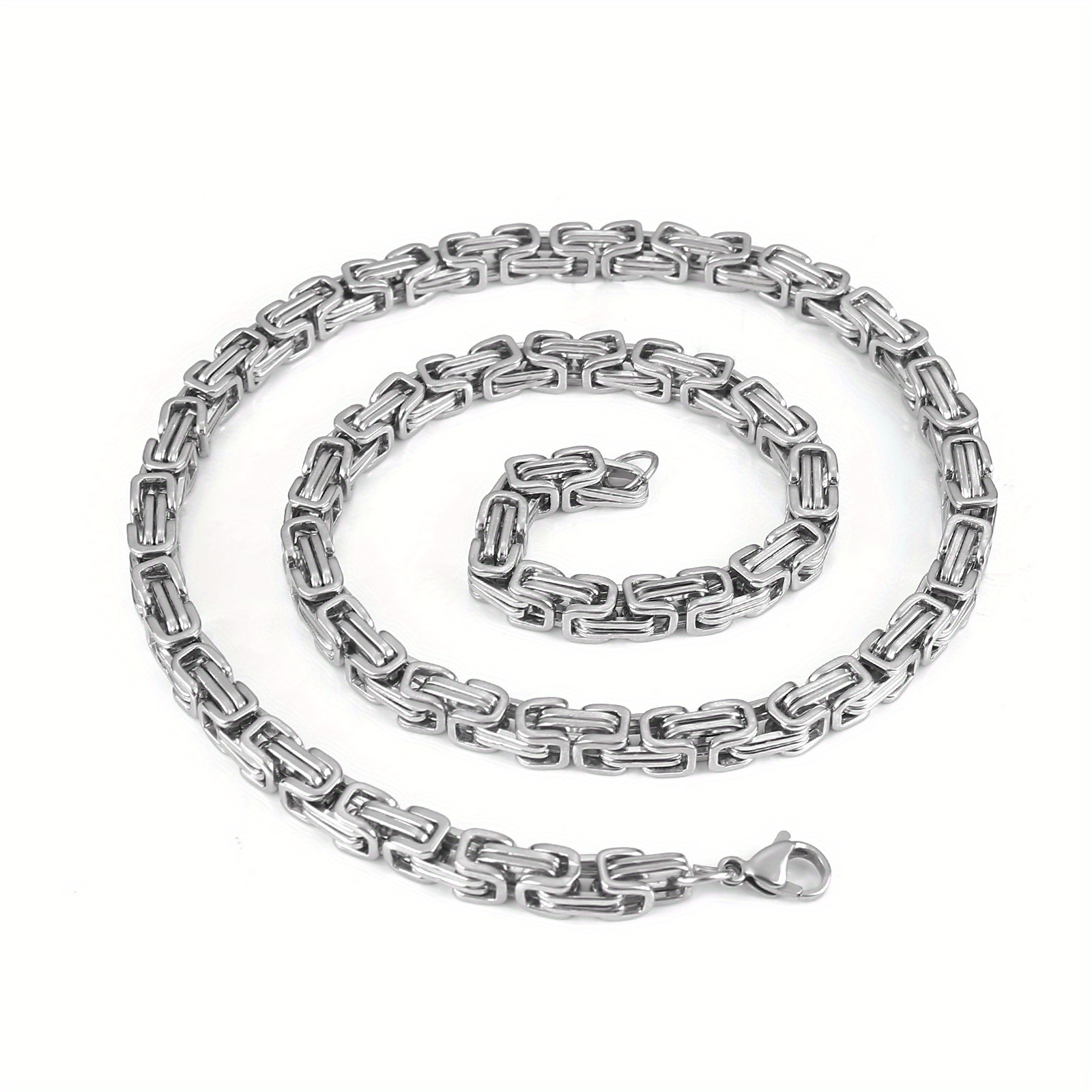 1 Fashionable ' Steel-colored Chain, Stainless Steel Necklace, Bracelet, Suitable For Daily Engagement And Wedding Gifts, Simple And Comfortable Unisex Couple Chain