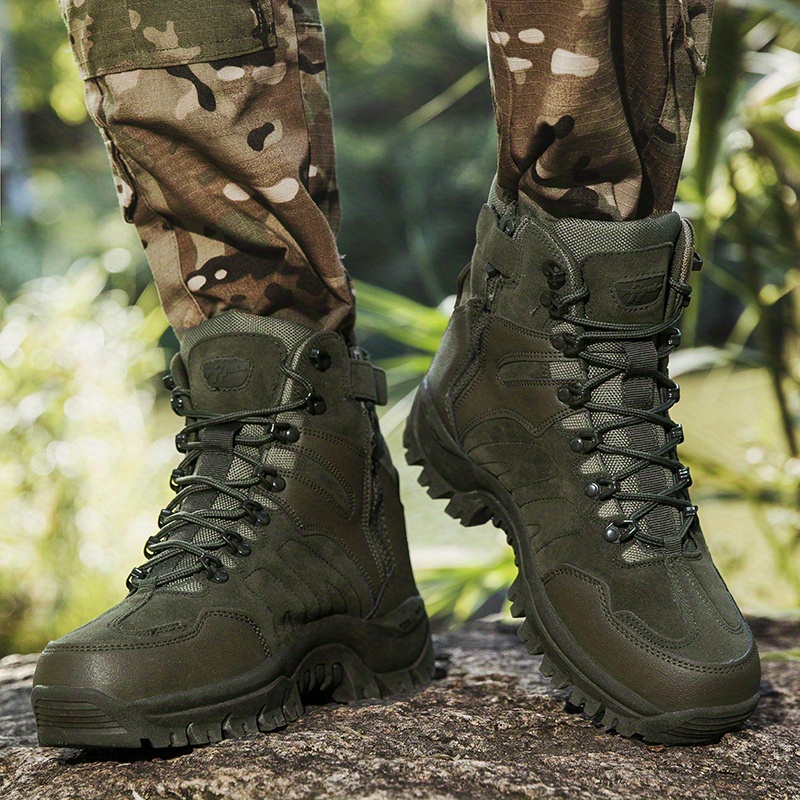 Mens Outdoor Lace Up High Top Tactical Boots With Assorted Colors