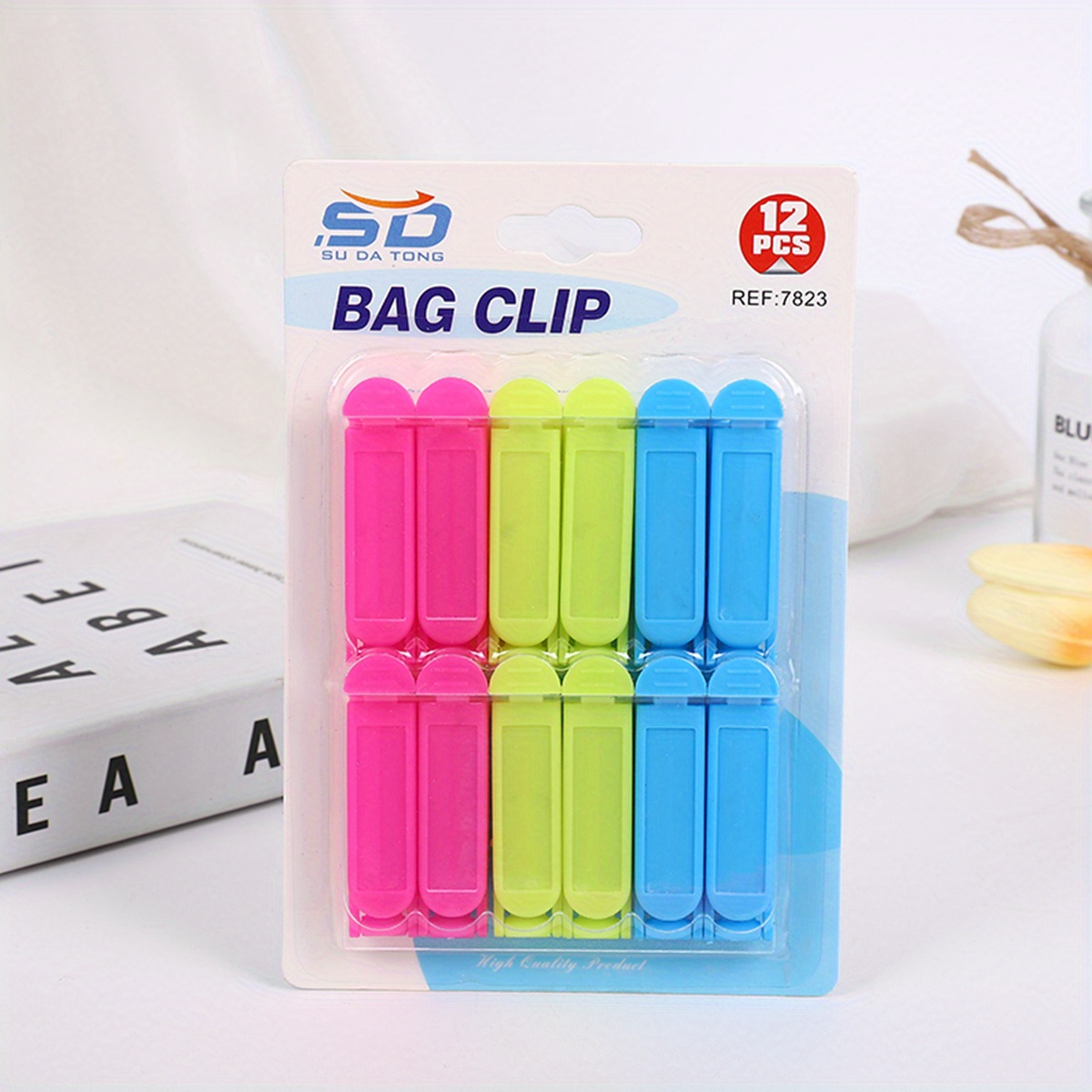 Clips De Fermeture Pour Sacs - Lot De 12 Réutilisables - 4 Couleurs - Tailles 7 à 16 Cm - Pour Conserver Aliments, Snacks, Poche à Douille