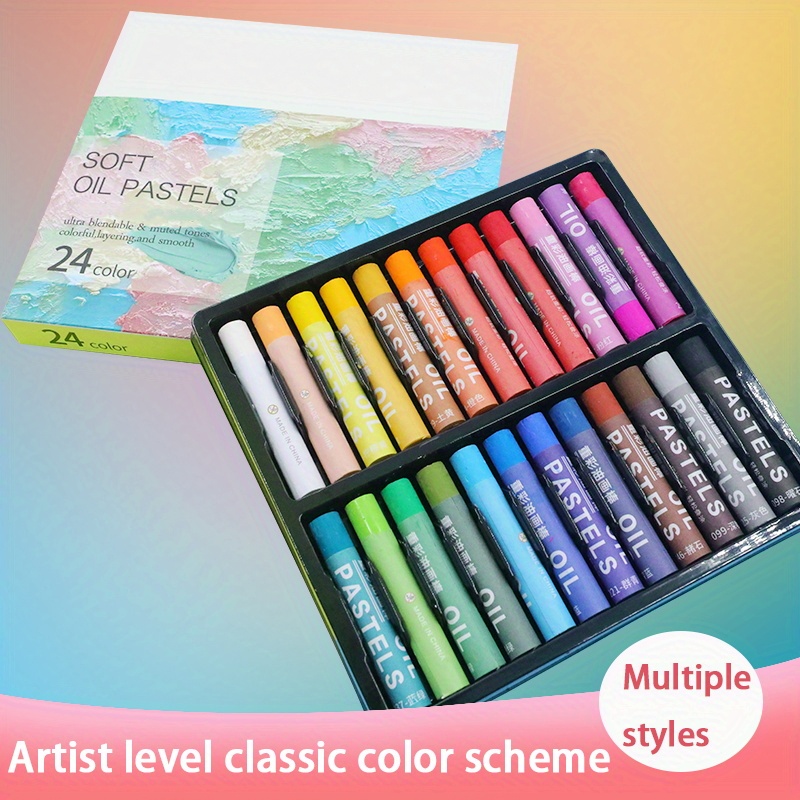 Mungyo] Gallery Soft Oil Pastels Set of 24 - Assorted Colors Multicolored
