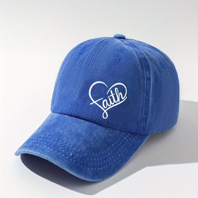 FAITH Heart Print Baseball Cap Unisex Couple Sun Hat