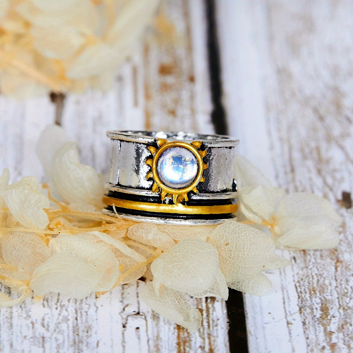 Trendy Retro Bohemian Sunflower Pattern Ring Men Daily - Temu