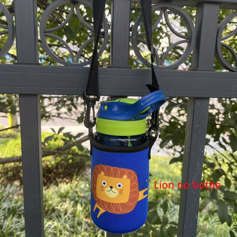 1pc Strap Water Bottle Children Cute Cartoon Crown Straw Cup - Temu