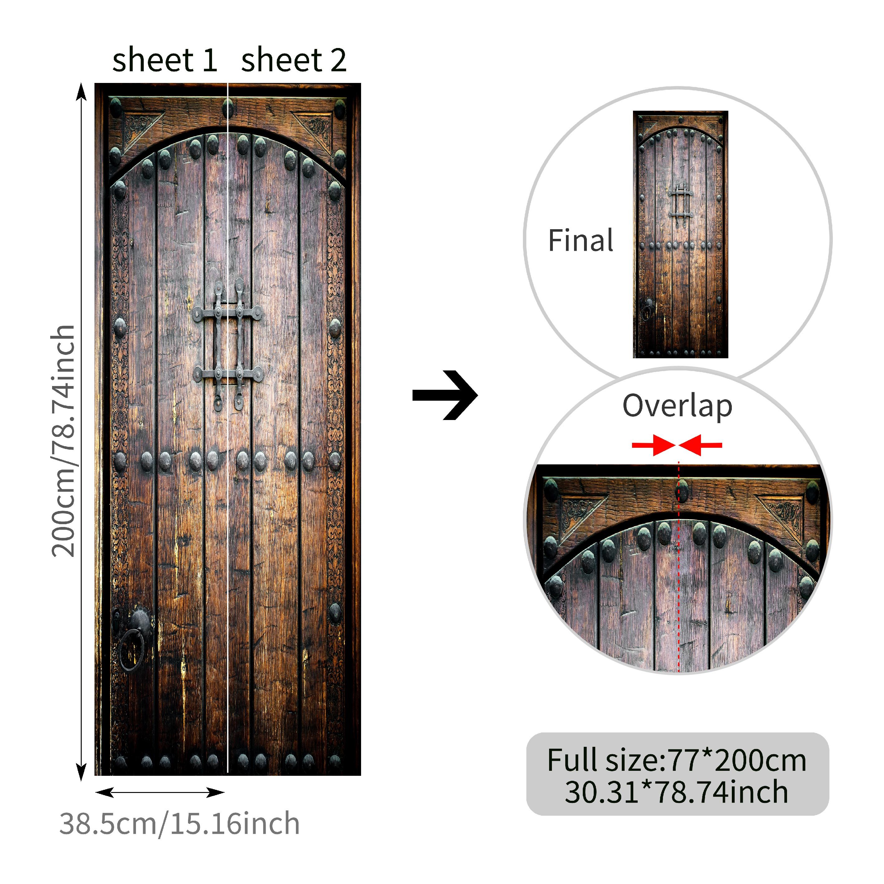 vinilo puerta madera 77x200cm(30.31 inches * 78.74 inches)Puerta de madera  remachado xtraíble Impermeable DIY Adhesivo Decorativo de Puerta  Autoadhesivo de Bricolaje Pegatinas de Pared Decoración de H : :  Bricolaje y herramientas
