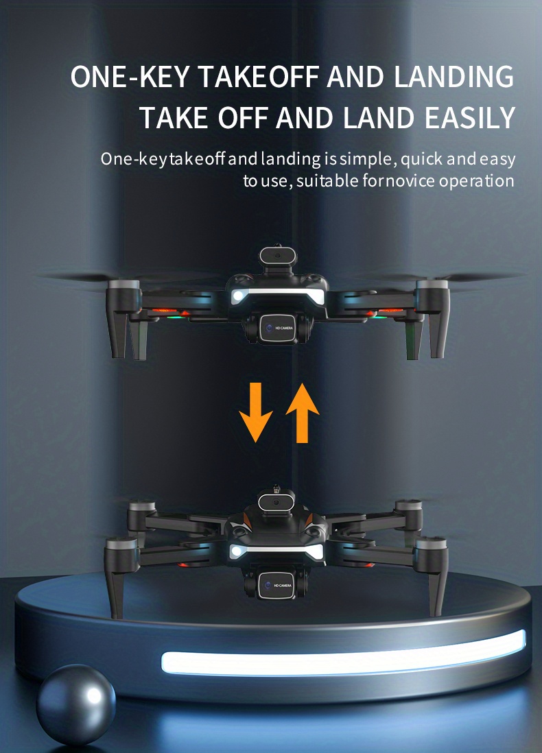 large obstacle avoidance drone hd dual cameras gps one key takeoff and return auto return high low speed switching headless mode orbit flight details 16