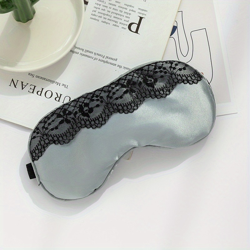 Soft Silk Eye Mask Lace Edge Shading Ice Compress Travel Rest