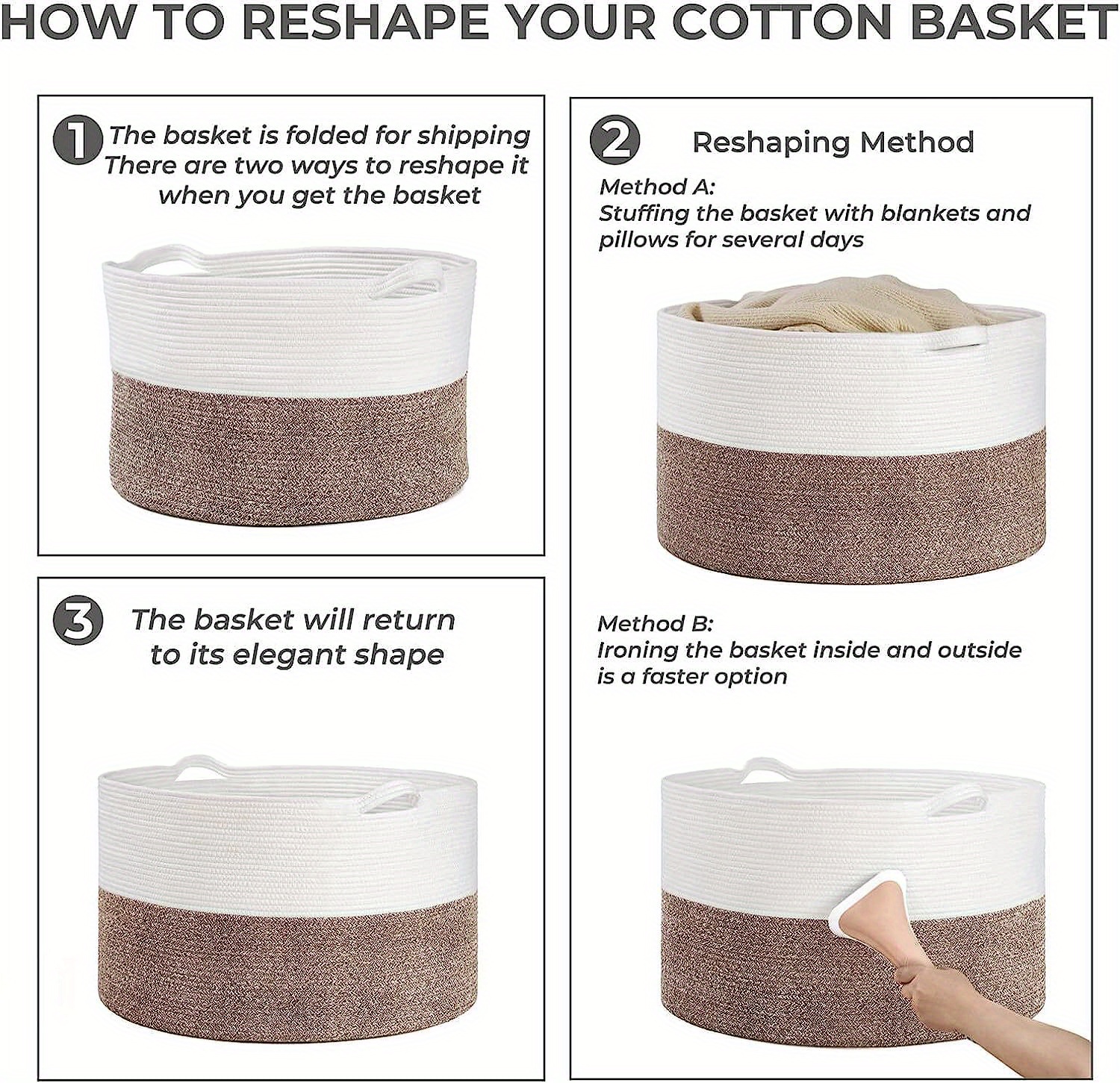 Large Laundry Basket Jumbo Rope Woven Basket Laundry Basket Temu