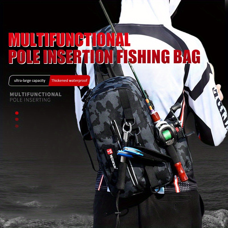 Lightweight Fishing Tackle Sling Bag: Fishing Backpack Rod - Temu Canada