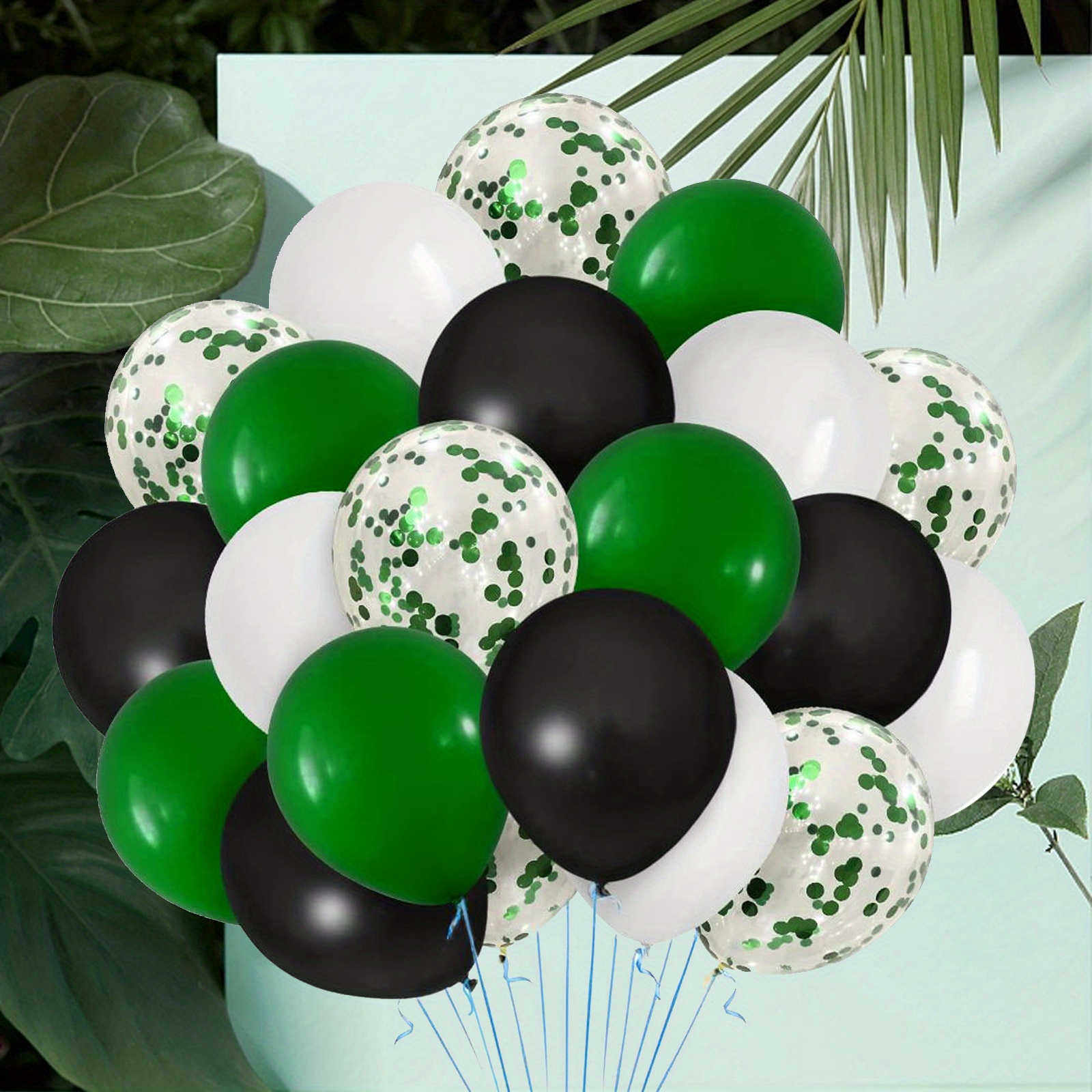 Globos negros dorados y verdes, 60 globos verdes de 12 pulgadas, globos  negros y globos dorados, globos verdes dorados y negros para decoraciones  de