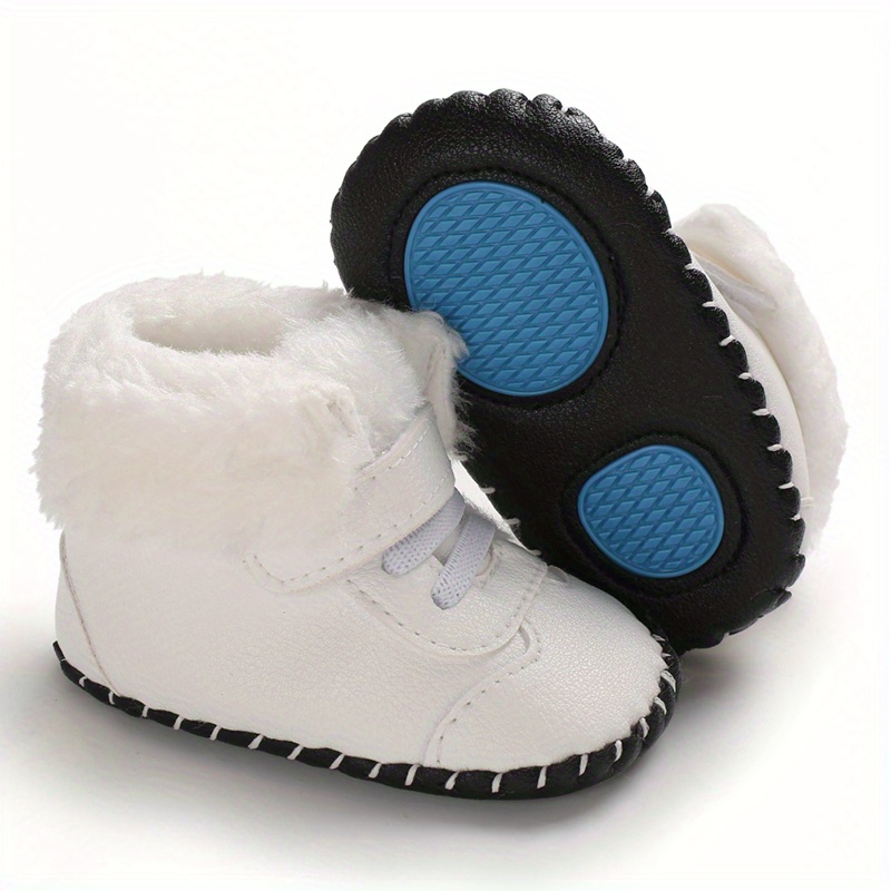comfortable plus fleece boots for baby boys and girls soft and warm boots with hook and loop fastener for indoor outdoor walking all seasons details 9
