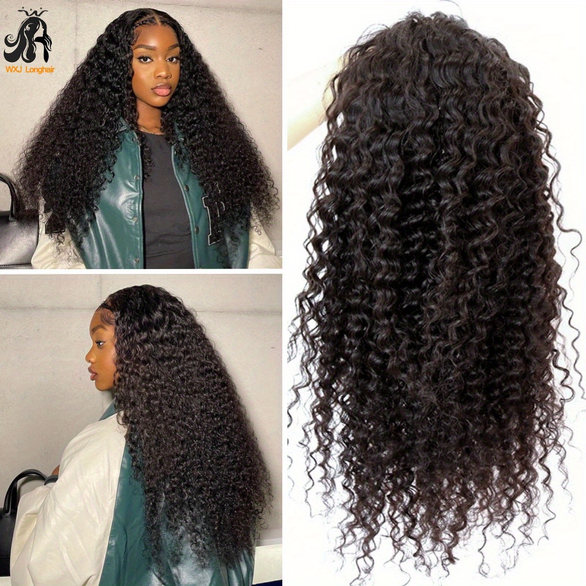 Kinky Curly Wig Transparent Lace Front Human Hair Wigs