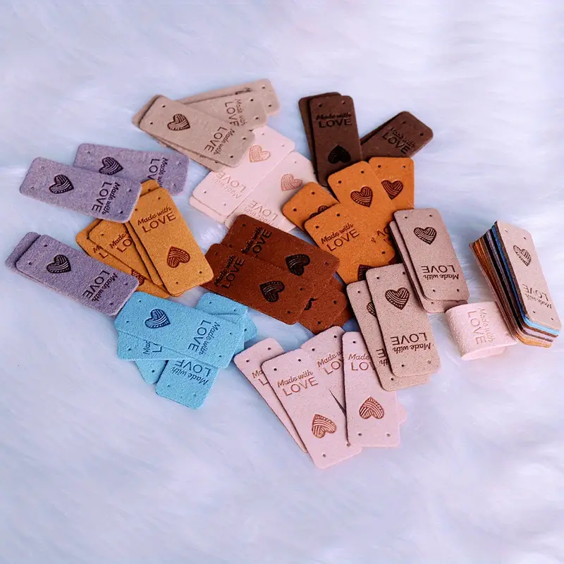 Handmade Tags for Crochet Handmade Leather Labels Faux Handmade with Love  Leather Tags for Handmade Items Embellishment Knit Accessories with Hole  for
