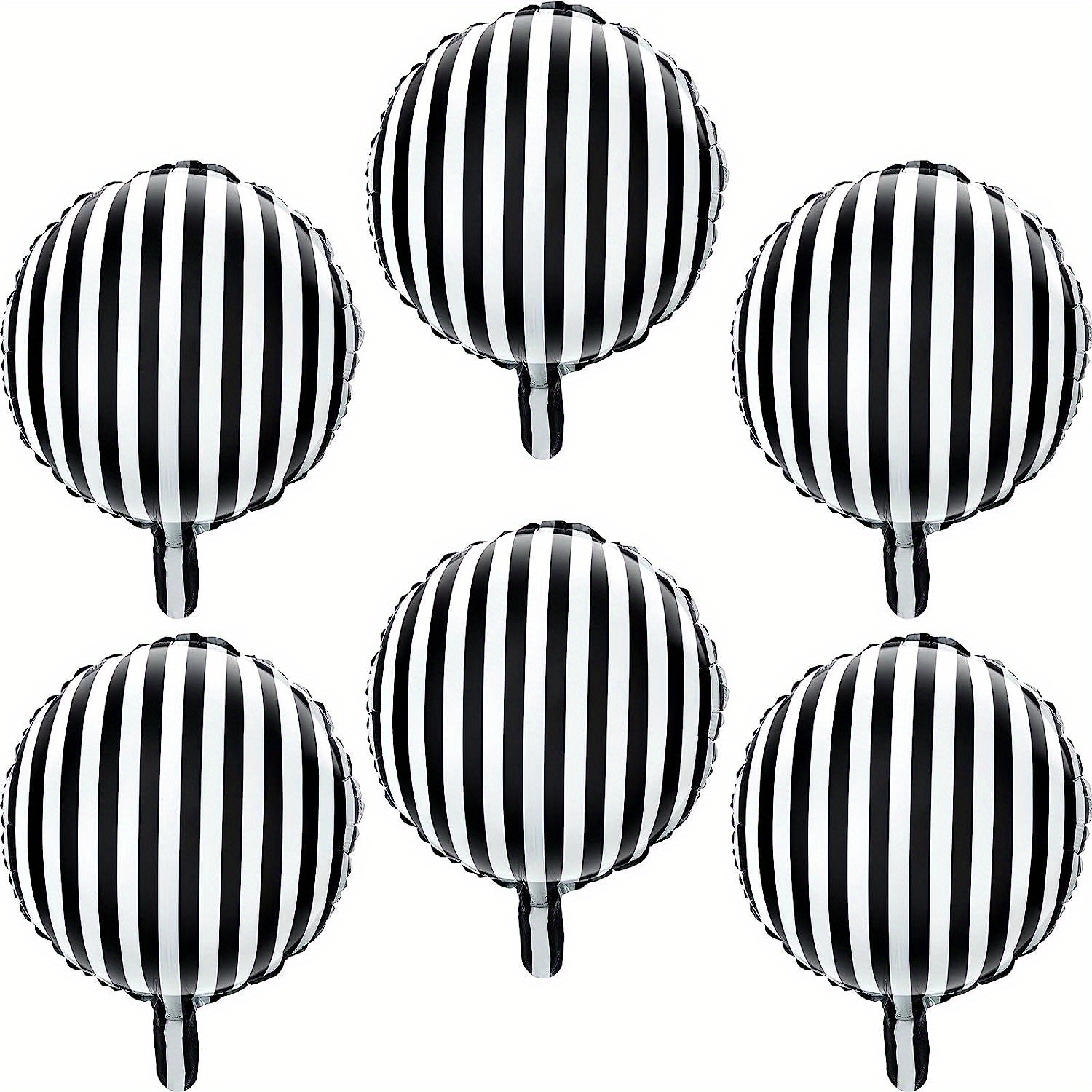 6pcs Globos Rayas Negros Blancos 18 Pulgadas Película - Temu